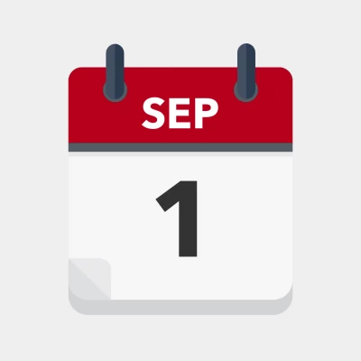 Calendar icon showing 1st September