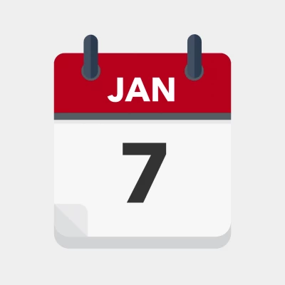 Calendar icon showing 7th January