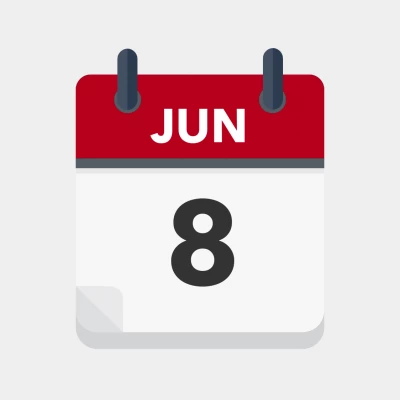 Calendar icon showing 8th June