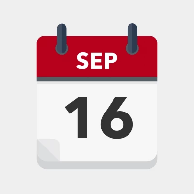 Calendar icon showing 16th September