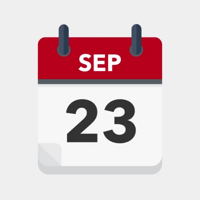 Calendar icon showing 23rd September