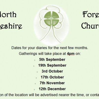 Dates for Sep to Dec 2021